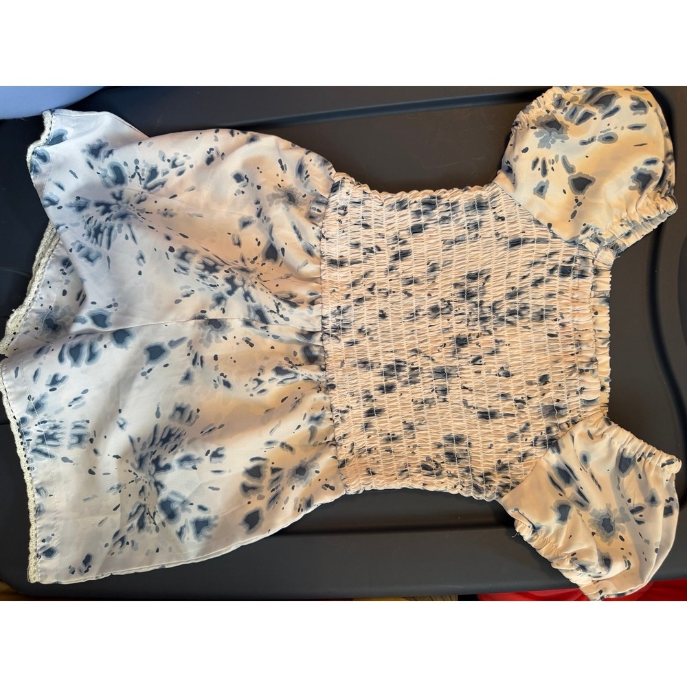 Toddler girls romper 3T tie dye blue and white